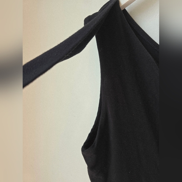 SEE YOU MONDAY LA Elegant Black One-Shoulder Dress MAXI TIE Bodycon Size L M - Picture 3 of 5